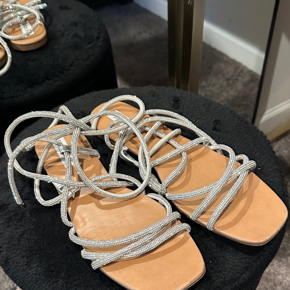 Steve Madden Silver Strappy Sandals